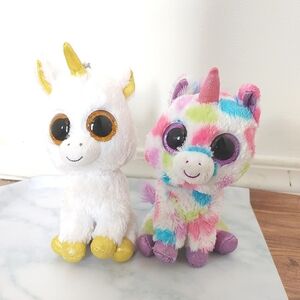 Ty beanie baby | Pegasus & Wishful regular sized white & polkadot unicorn